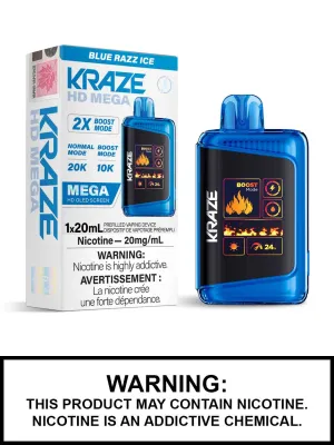 Blue Razz Ice Kraze HD Mega Disposable Vape
