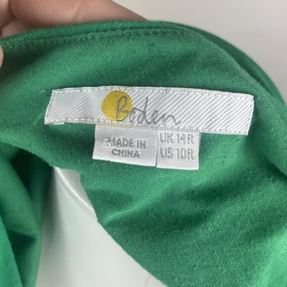 Boden Stretch Jersey Sleeveless Maxi Kelly Green Dress Size 10R