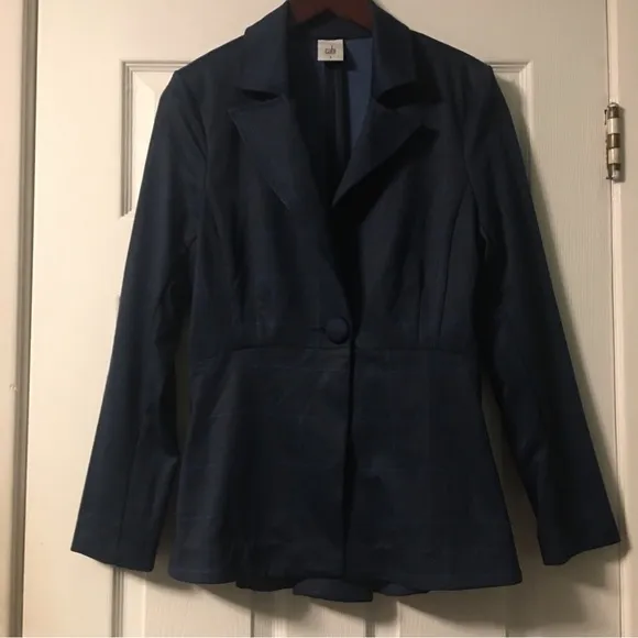 Cabi Sunset Kiss Navy Blue Windowpane Check Blazer