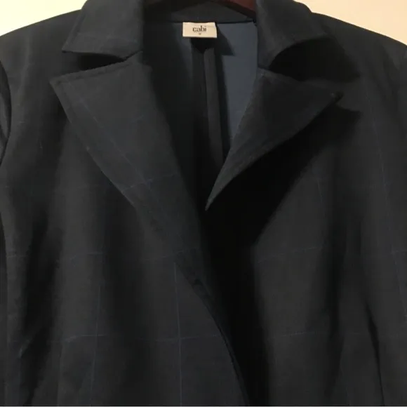 Cabi Sunset Kiss Navy Blue Windowpane Check Blazer
