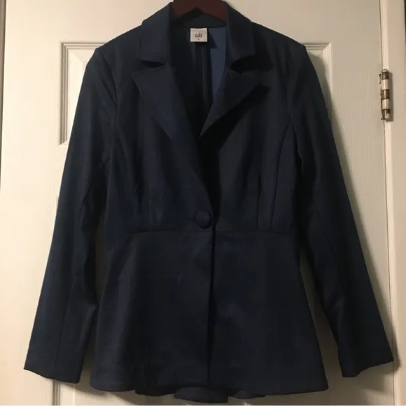 Cabi Sunset Kiss Navy Blue Windowpane Check Blazer