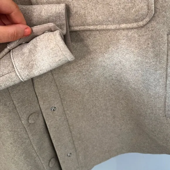 Calia Patch Pocket Shacket in Oatmeal Heather Size M NWT