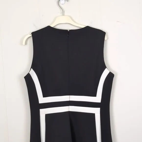 Calvin Klein 🖤  Black &amp; White A-Line Midi Dress