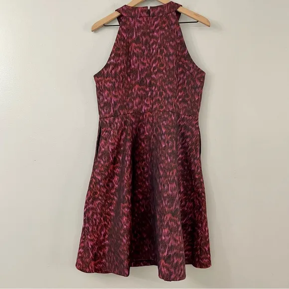 Calvin Klein Brocade Jacquard Halter Fit &amp; Flare Dress
