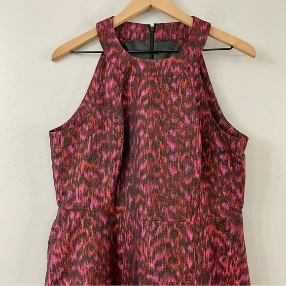Calvin Klein Brocade Jacquard Halter Fit &amp; Flare Dress