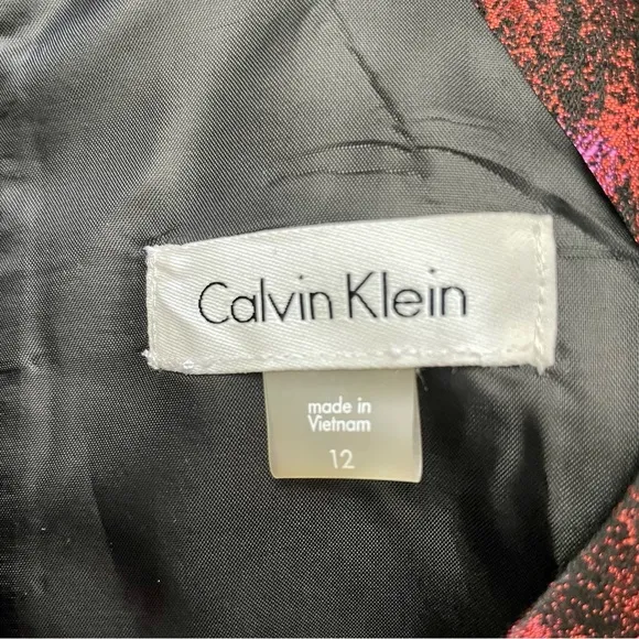 Calvin Klein Brocade Jacquard Halter Fit &amp; Flare Dress