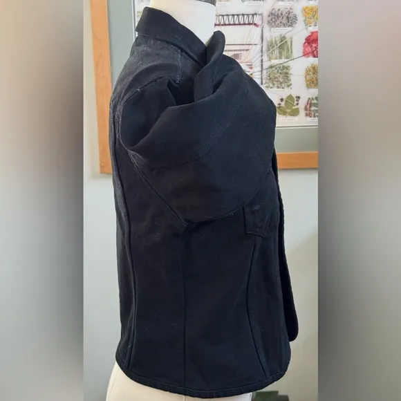 Calvin Klein Cropped Fitted Black Denim Jacket