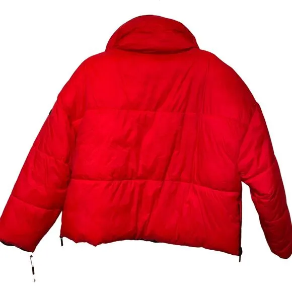 Calvin Klein Reversible Oversized Zip-up Puffer Jacket - red/black XL