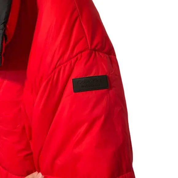 Calvin Klein Reversible Oversized Zip-up Puffer Jacket - red/black XL