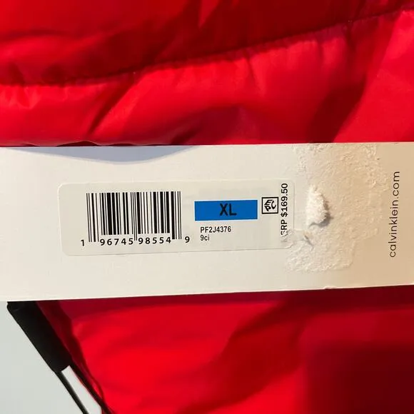 Calvin Klein Reversible Oversized Zip-up Puffer Jacket - red/black XL