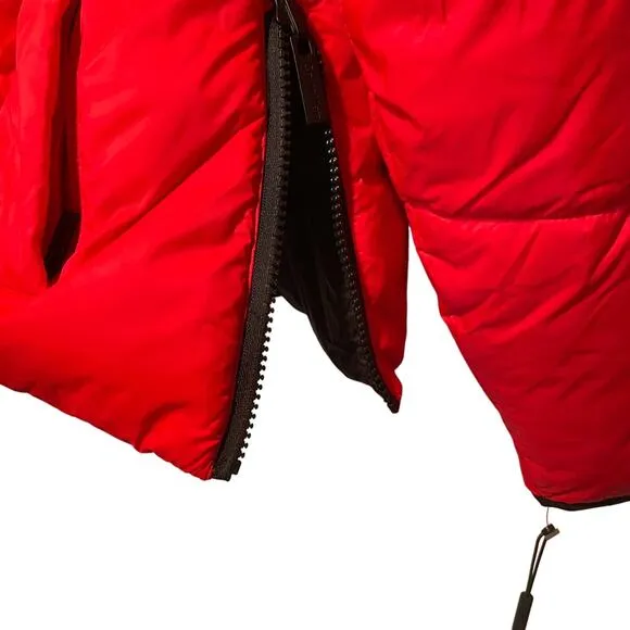 Calvin Klein Reversible Oversized Zip-up Puffer Jacket - red/black XL