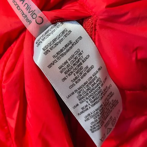 Calvin Klein Reversible Oversized Zip-up Puffer Jacket - red/black XL