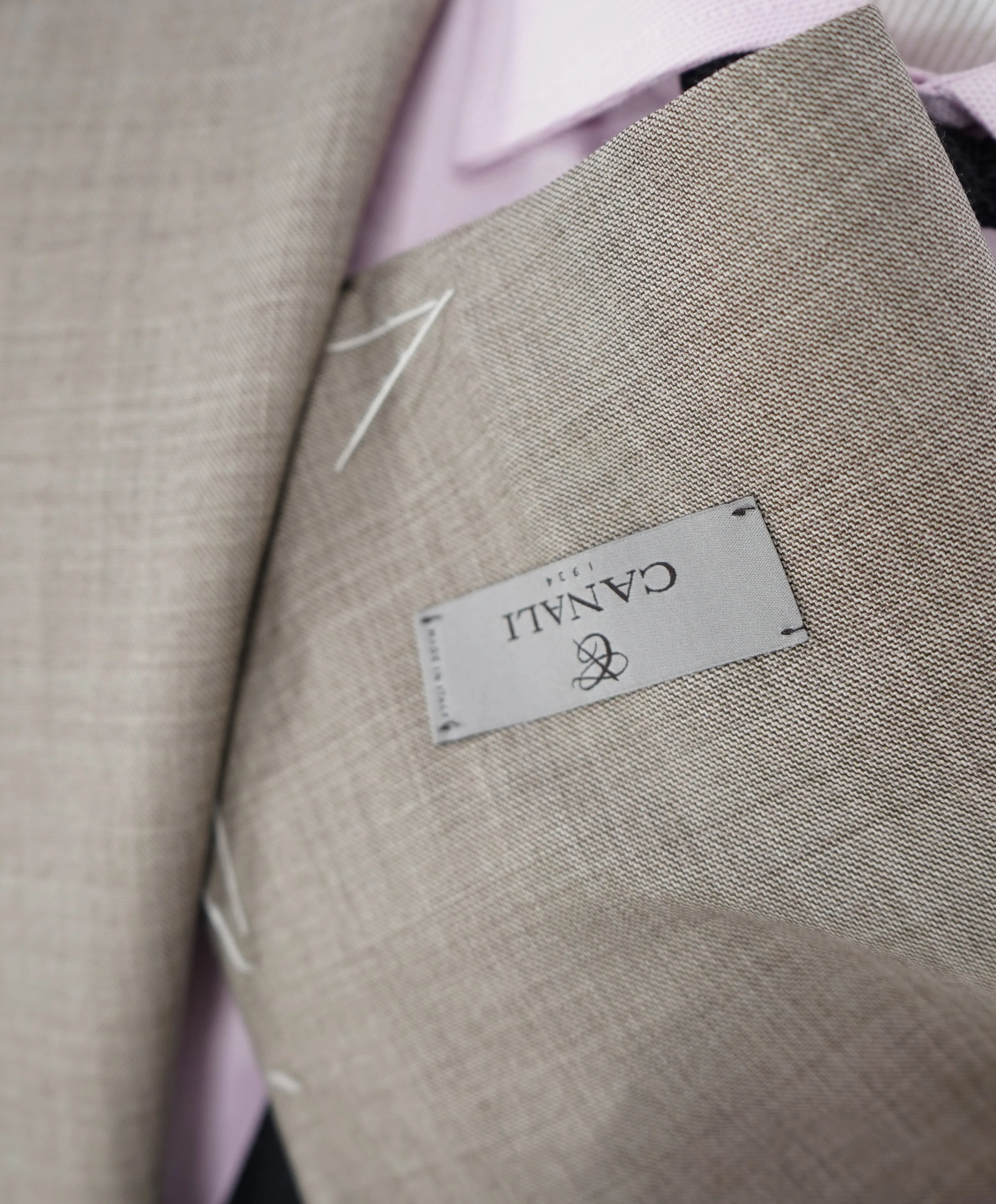 CANALI - Beige Sand Color Textured Light Summer Blazer - 42L