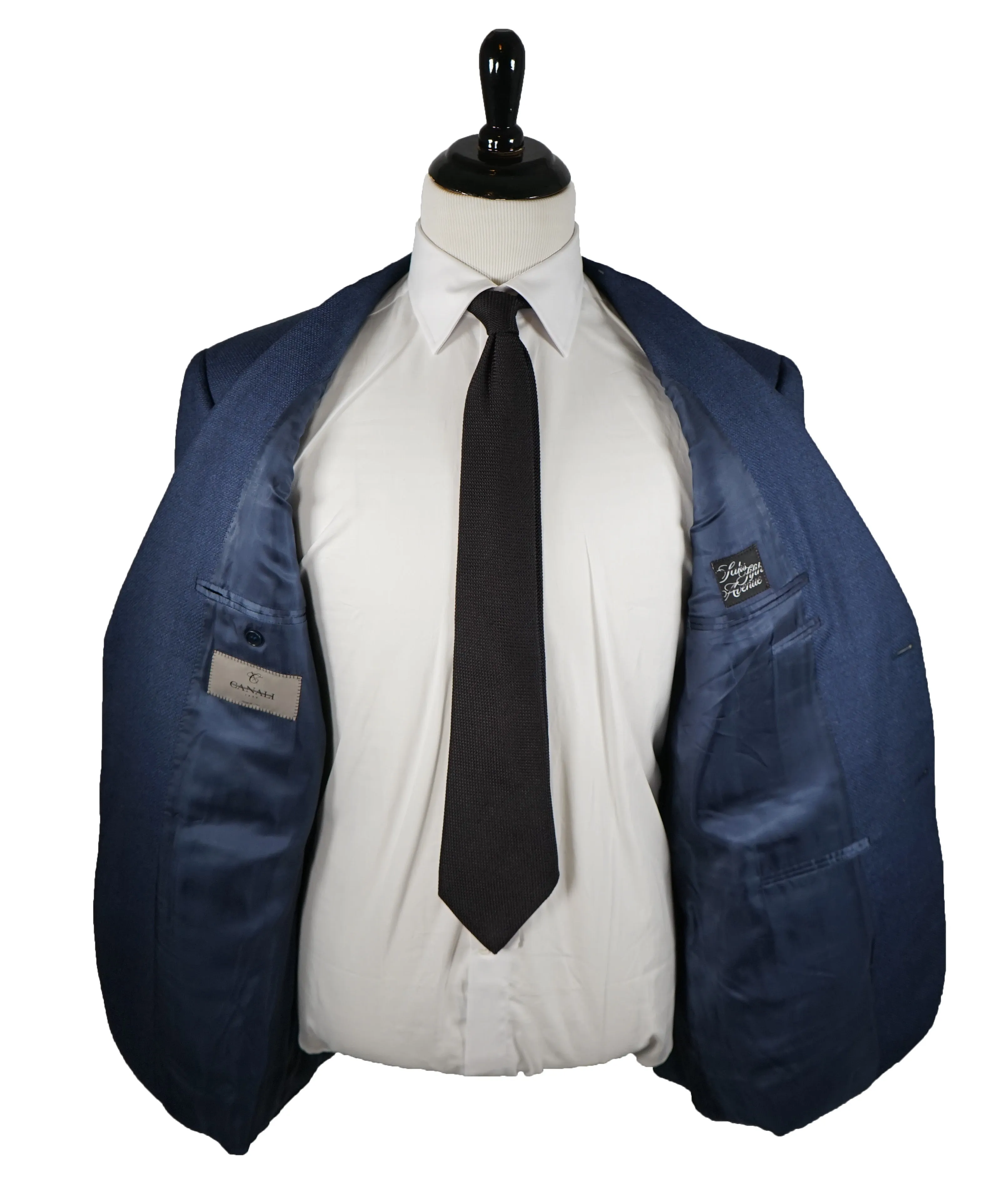 CANALI - Medium Blue Textured Royal Weave Blazer - 48R