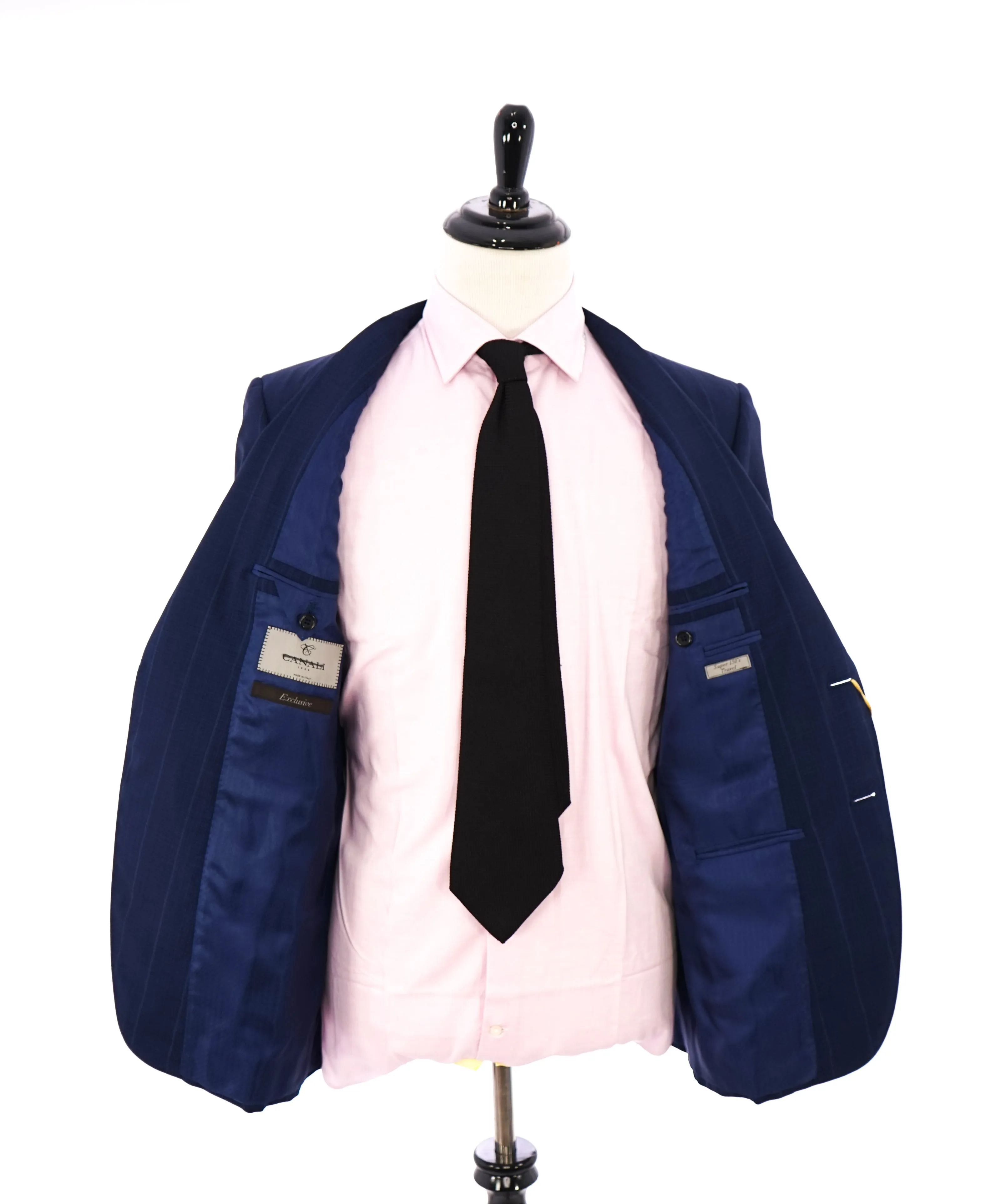 CANALI - "EXCLUSIVE" Super 150's Travel Blue Check Plaid Blazer - 40R
