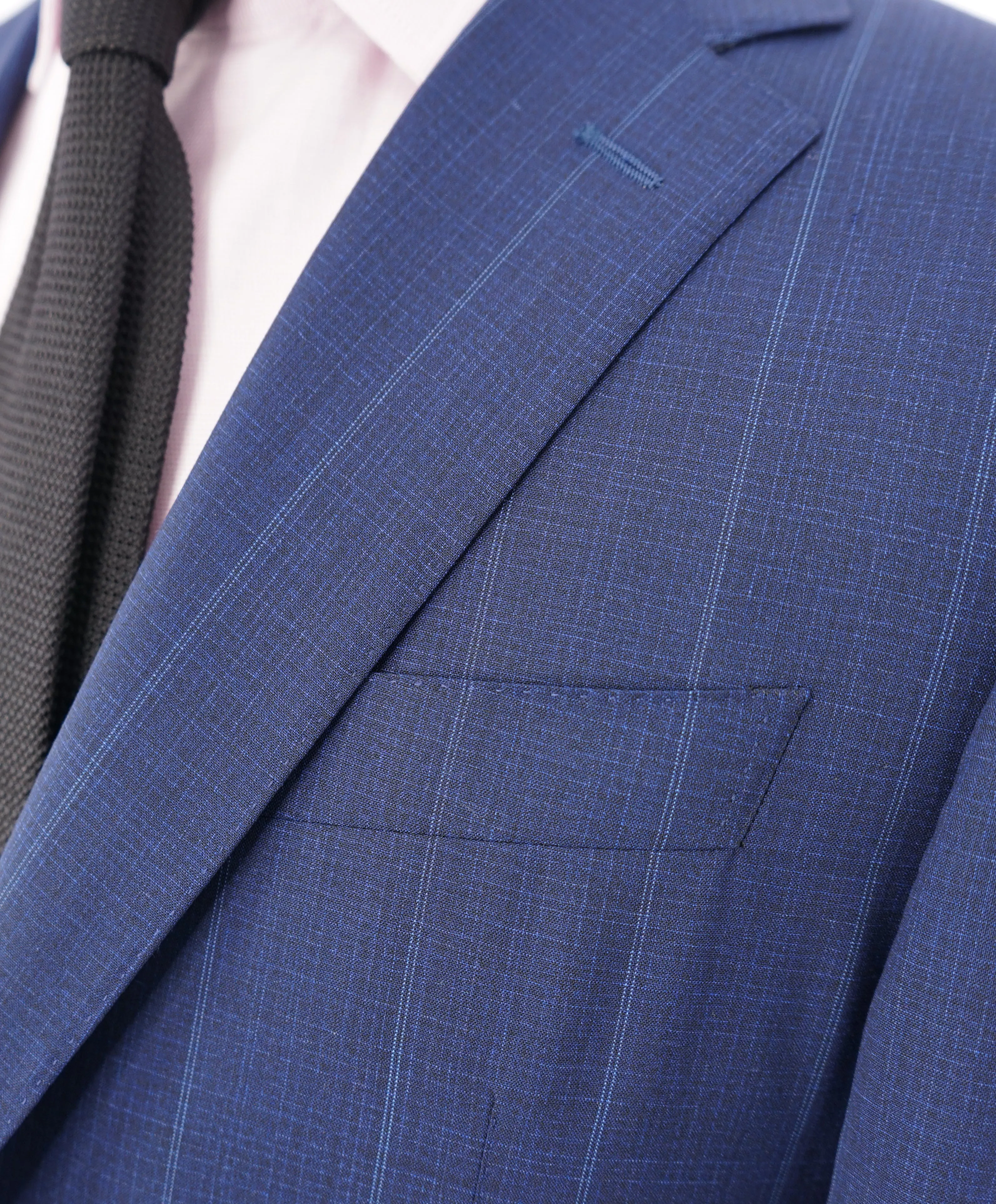 CANALI - "EXCLUSIVE" Super 150's Travel Blue Check Plaid Blazer - 40R