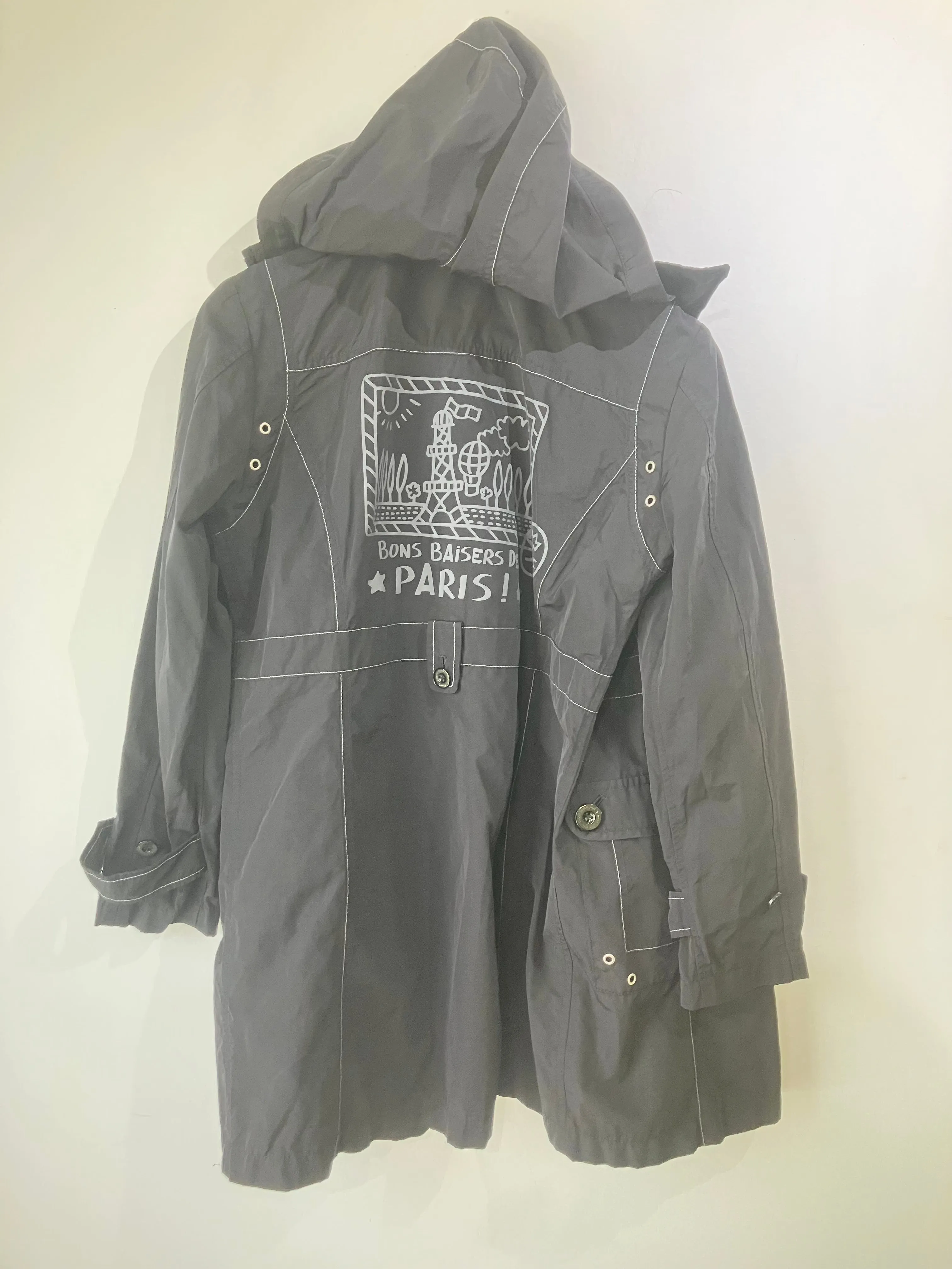 Castelbajac "Bons Baisers De Paris" Black Hooded Jacket