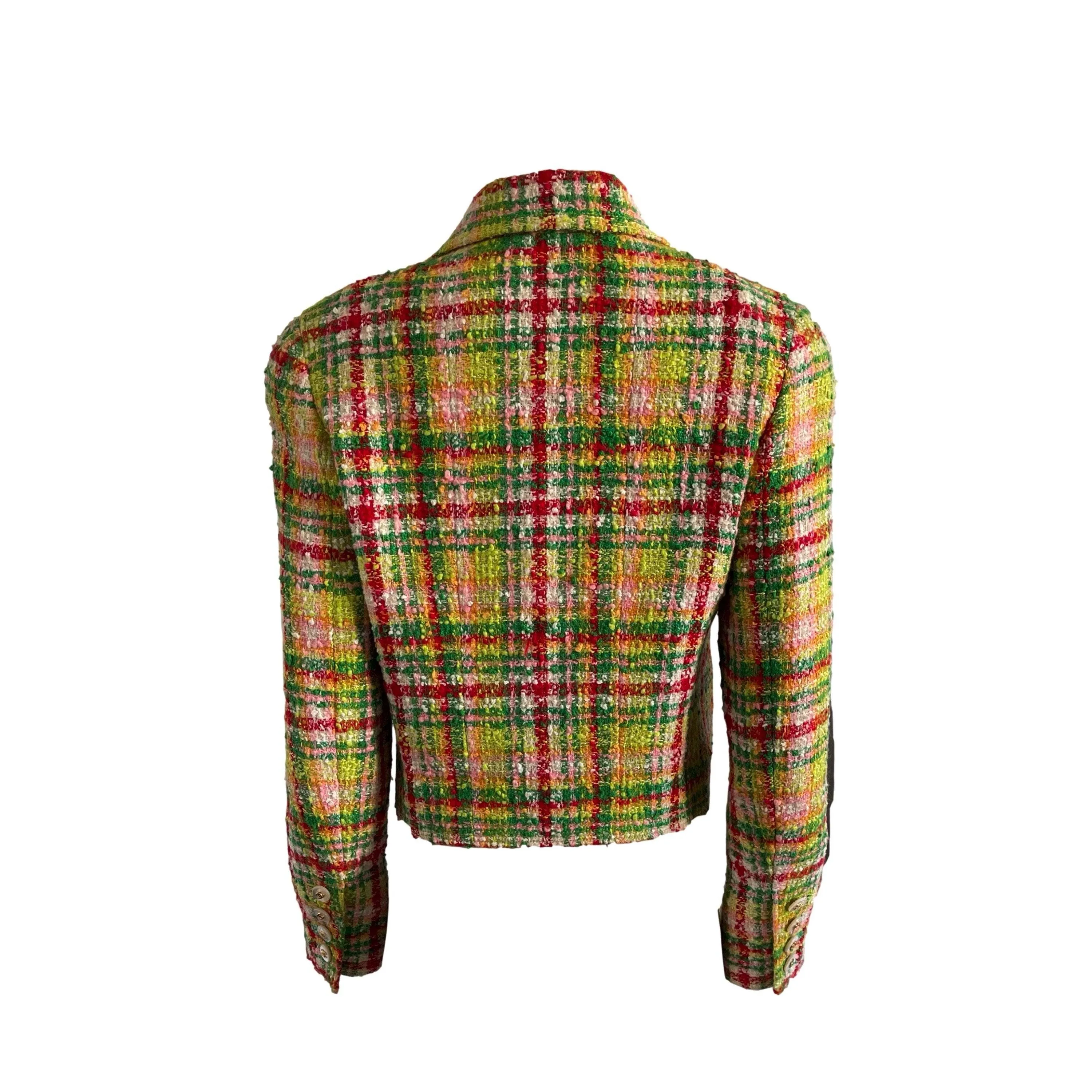 Chanel Yellow Multicolor Cropped Jacket