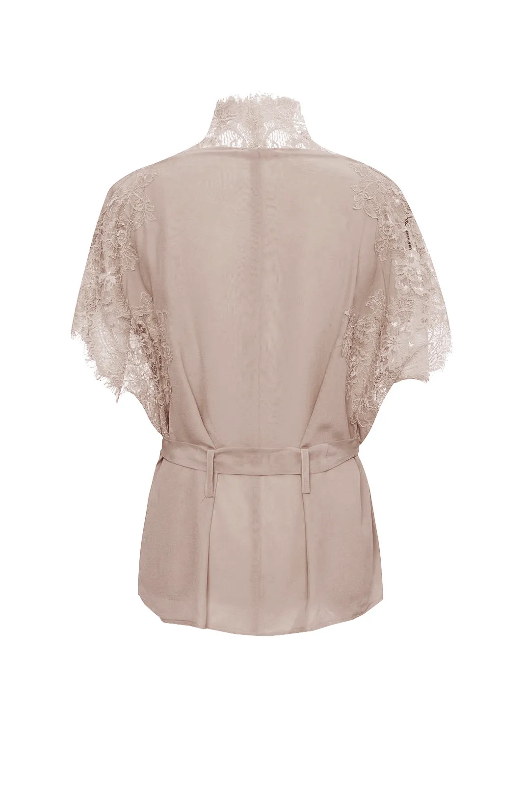 Coco Lace Panel Robe Nude Crystal