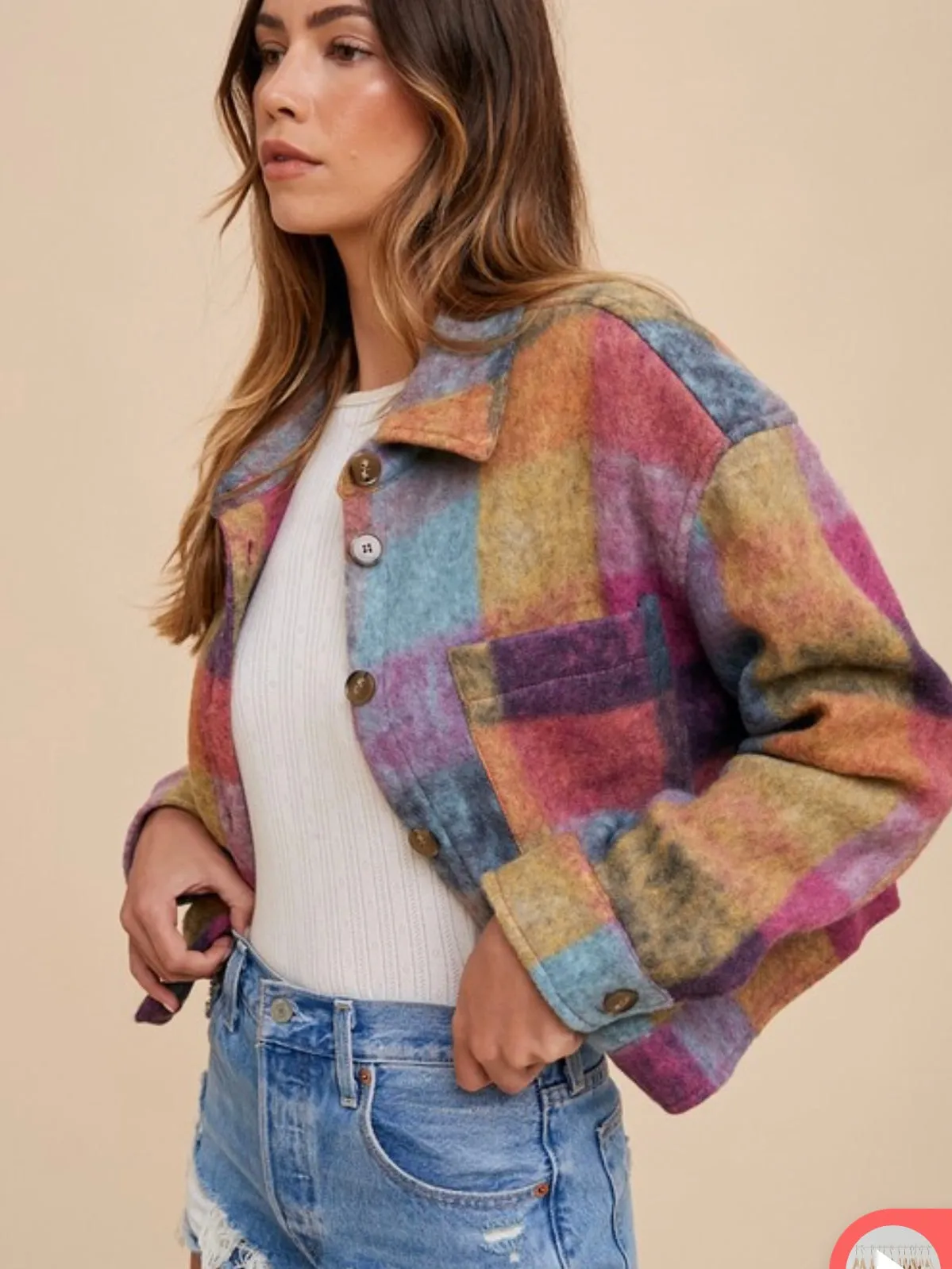 Color My World Plaid Jacket: Multi