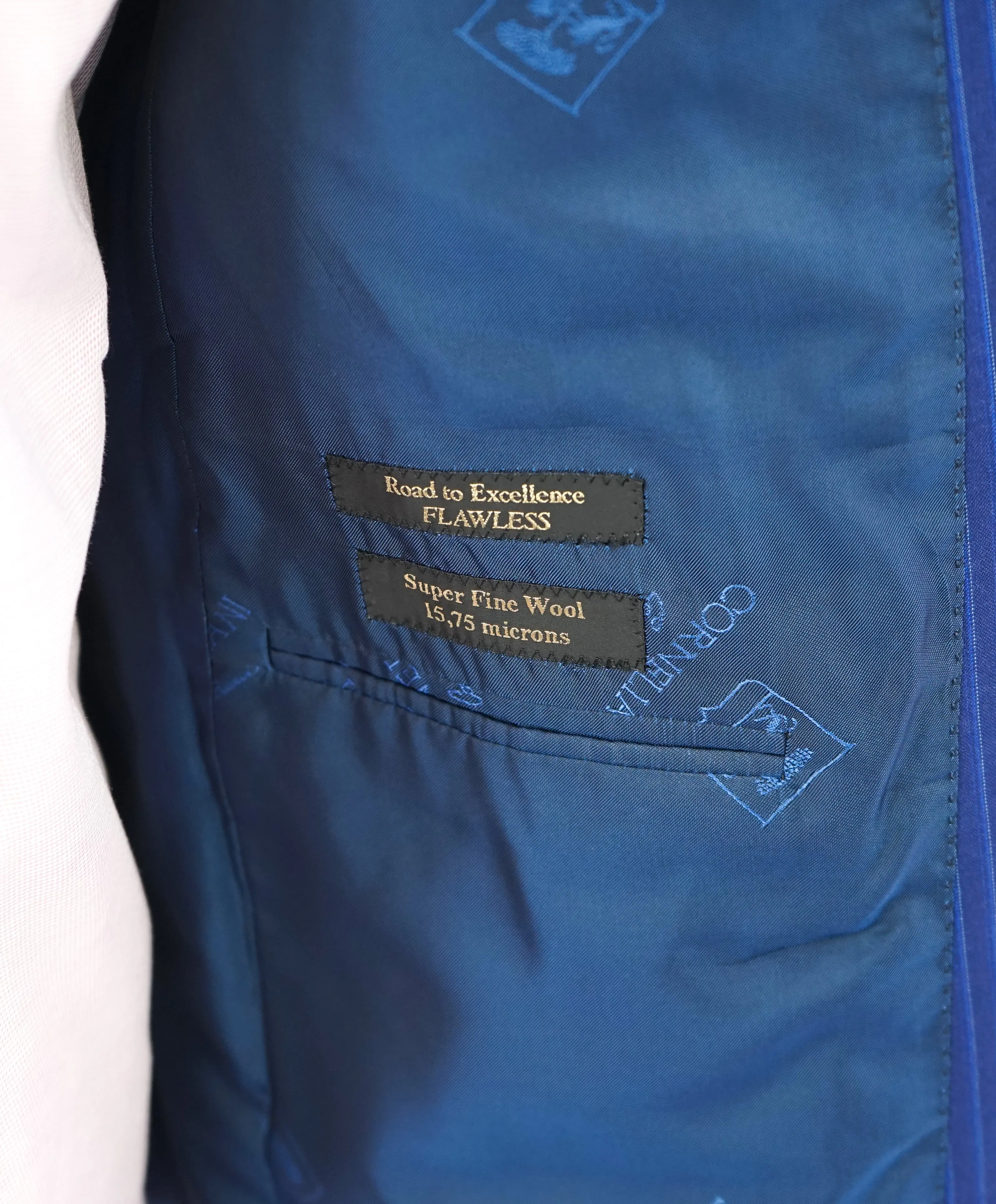 CORNELIANI - Cobalt Blue Stripe Blazer "Excellence" 15,75 Microns Extra Fine Wool- 42R