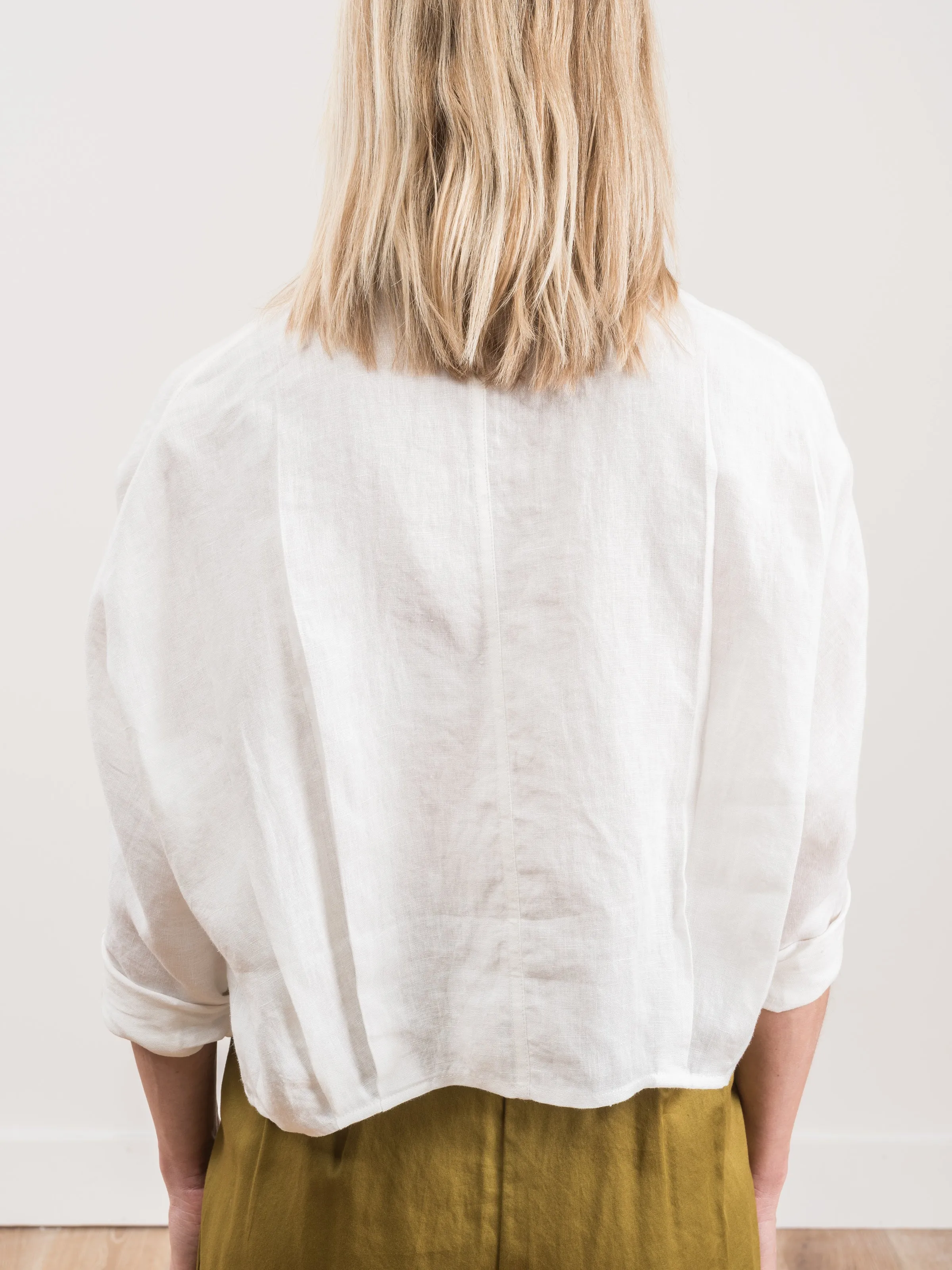crop shirt jacket - off white