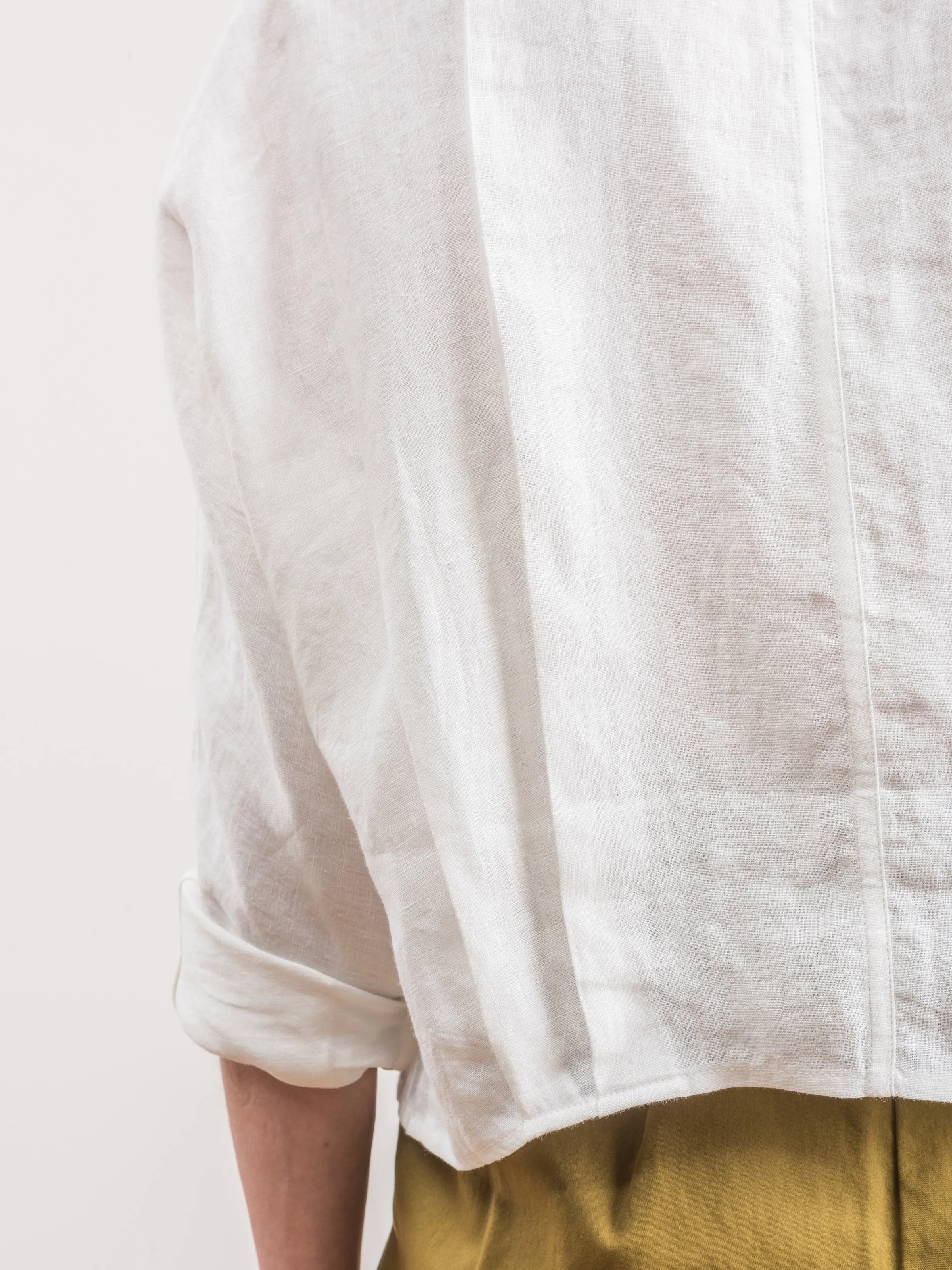 crop shirt jacket - off white