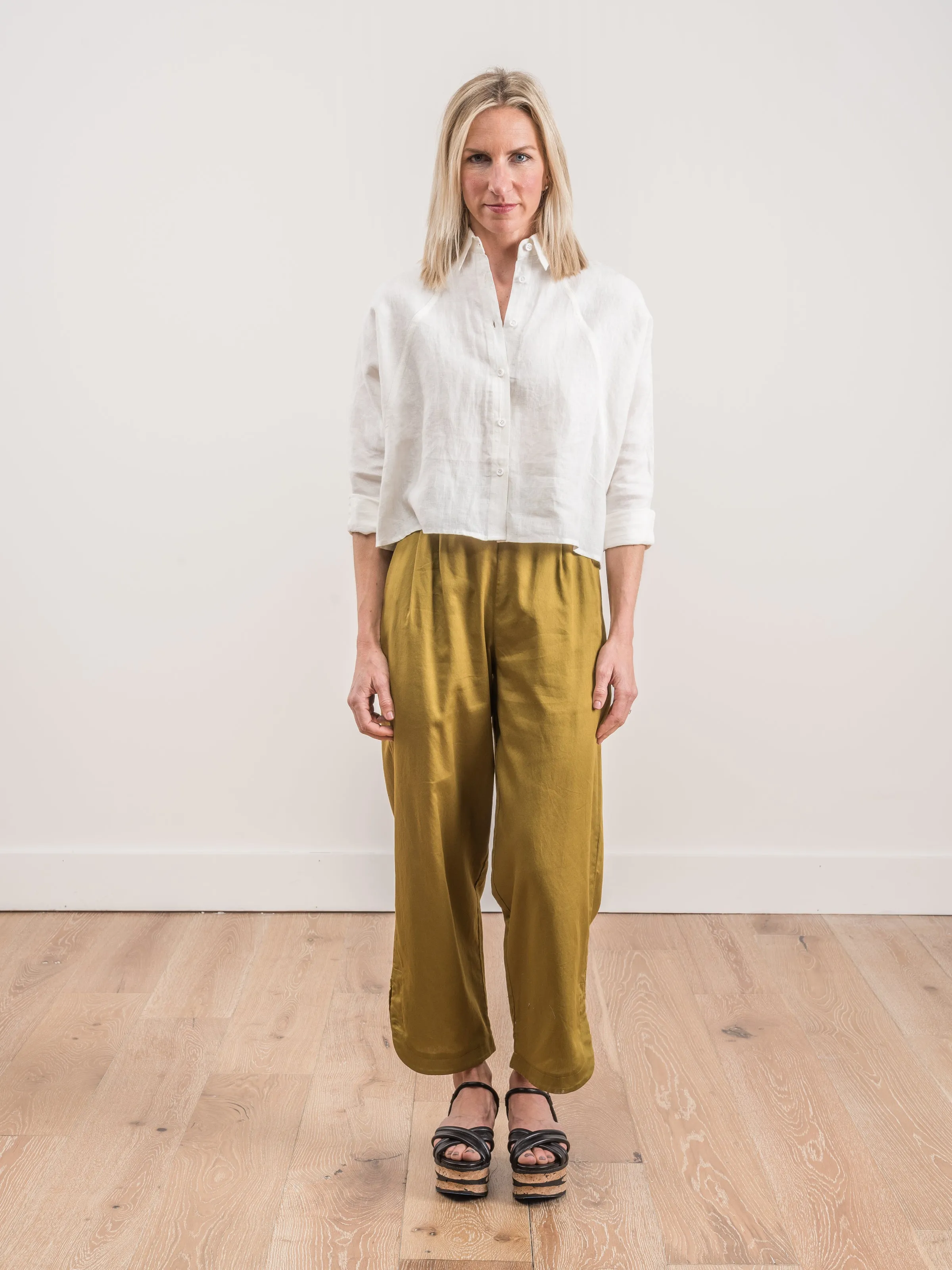 crop shirt jacket - off white