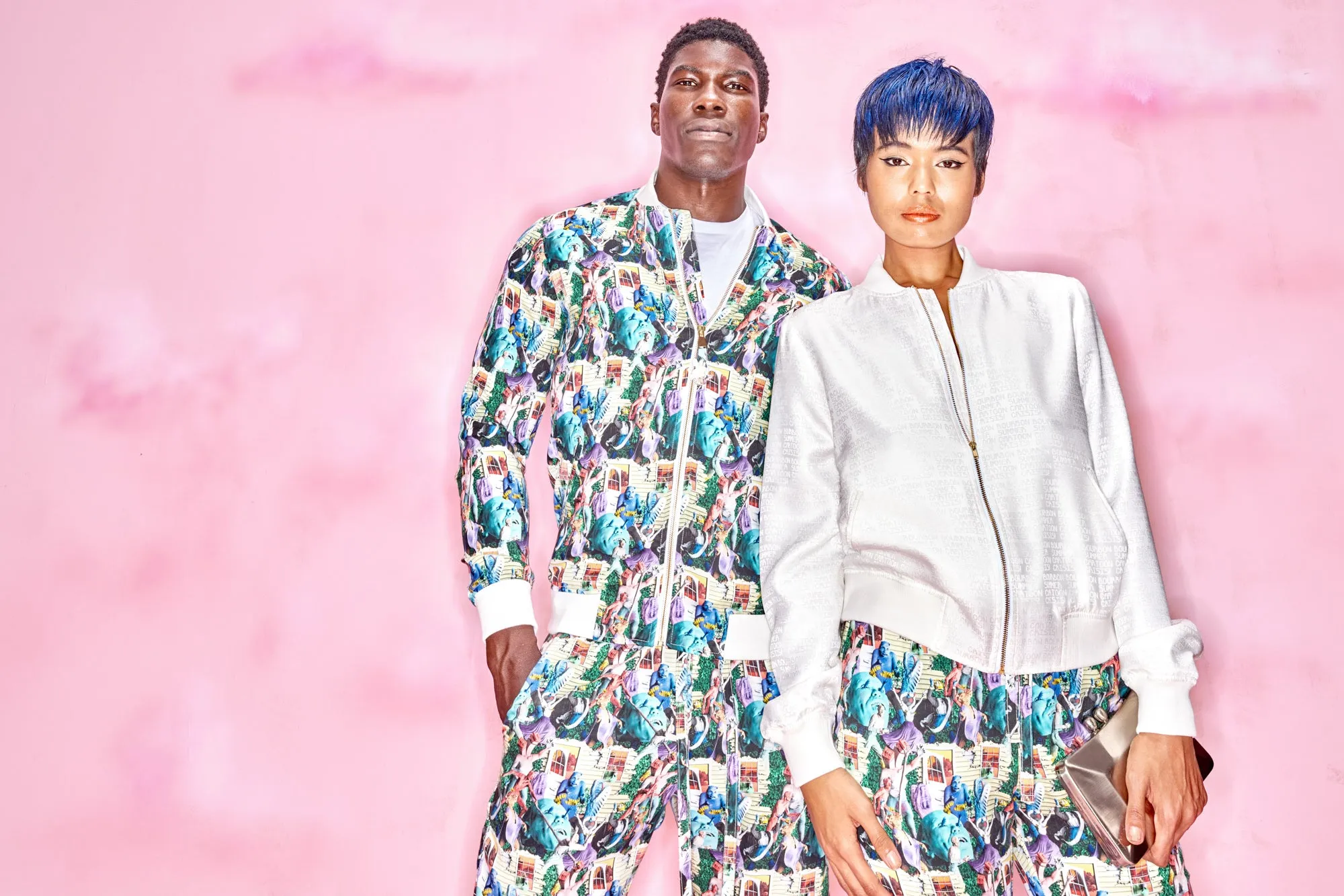 Cropped Jacquard Bomber
