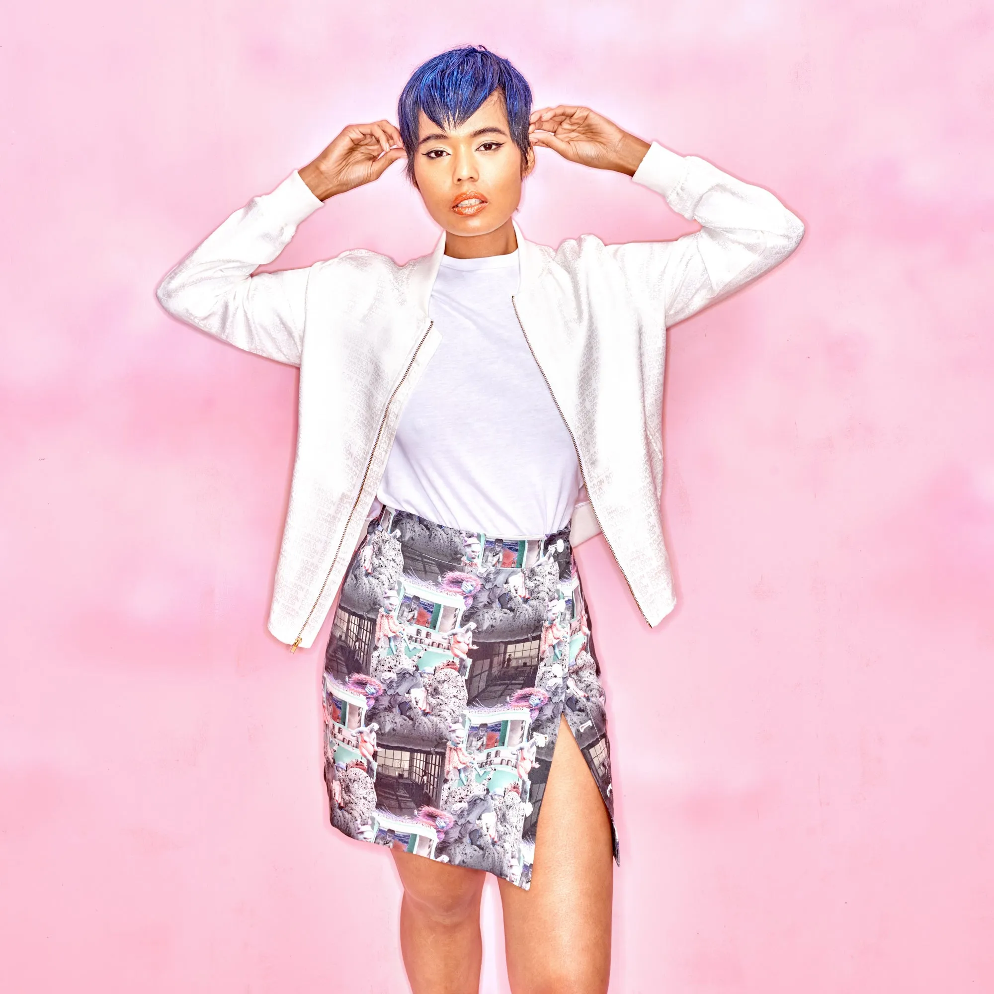 Cropped Jacquard Bomber