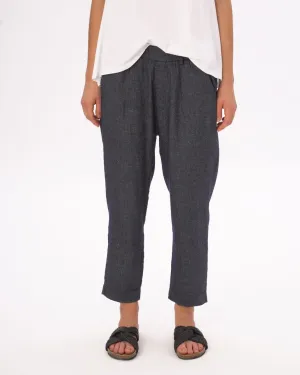 Denim Cotton Linen Elastic Pants