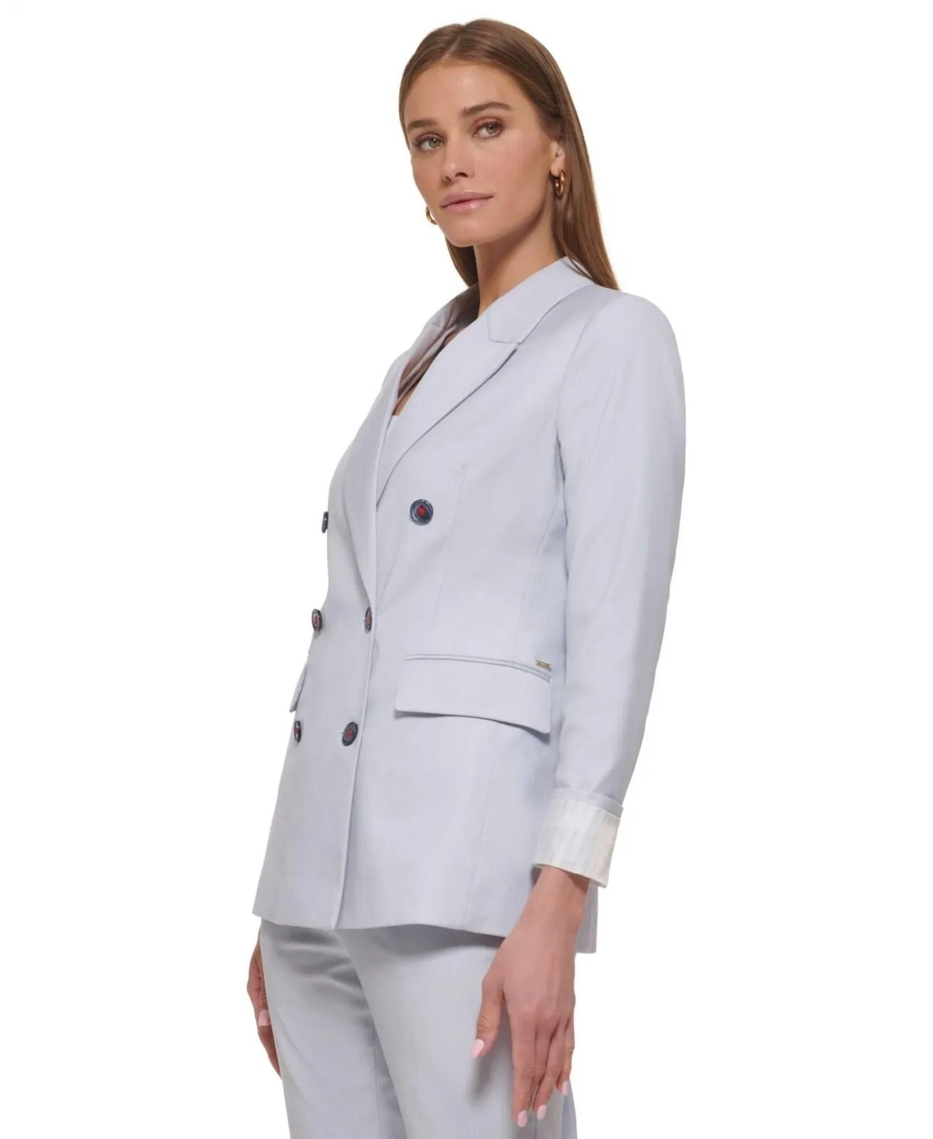 DKNY Women's Notched-Collar Double-Breasted Blazer UC2JX146