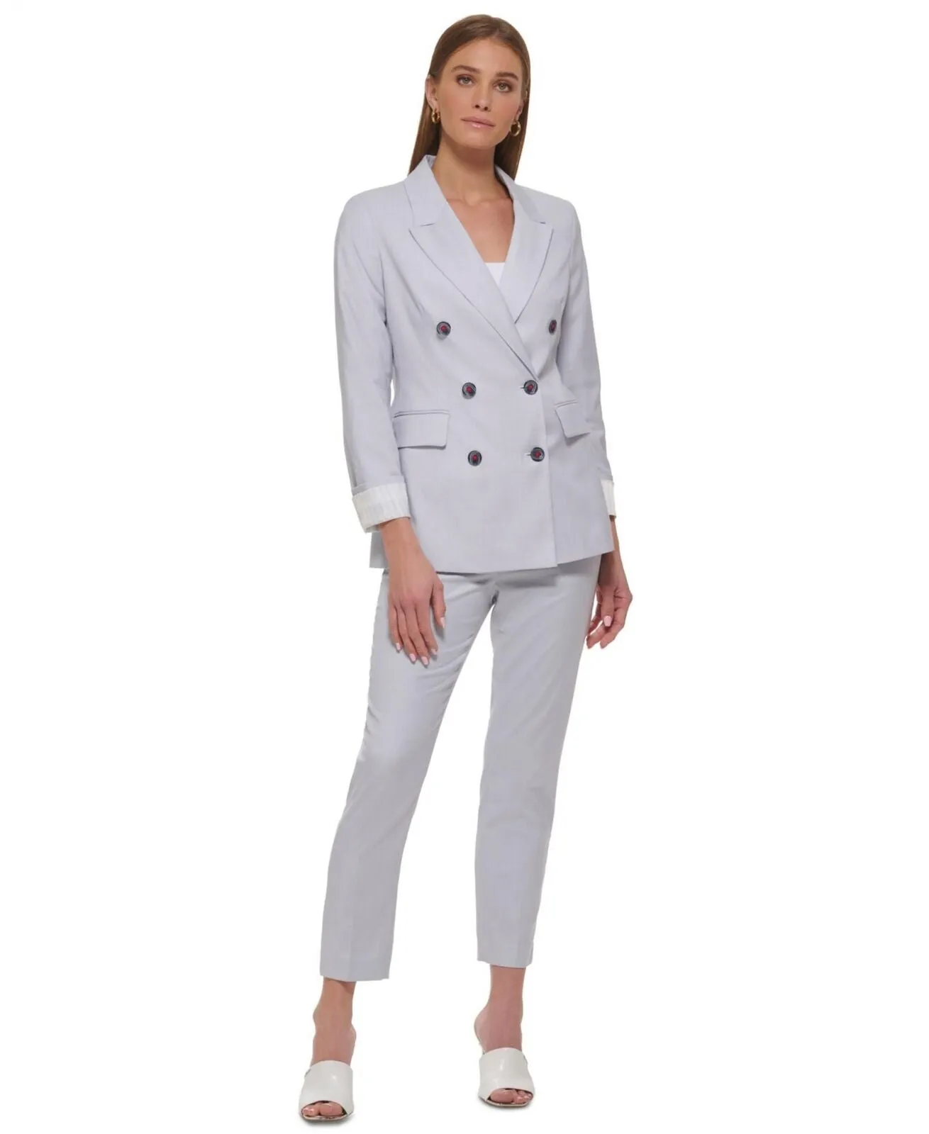 DKNY Women's Notched-Collar Double-Breasted Blazer UC2JX146