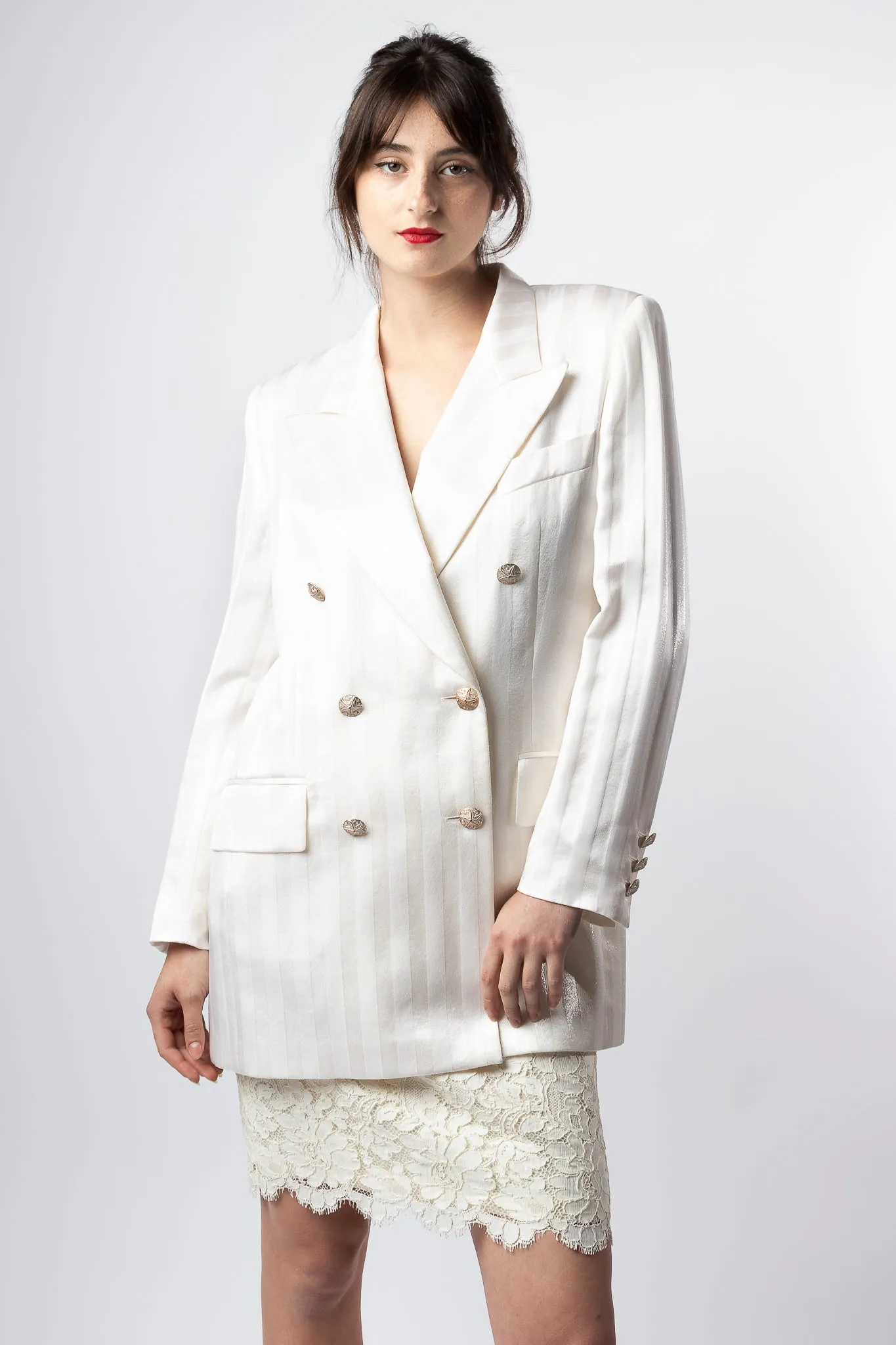 Double Breasted Jacquard Blazer