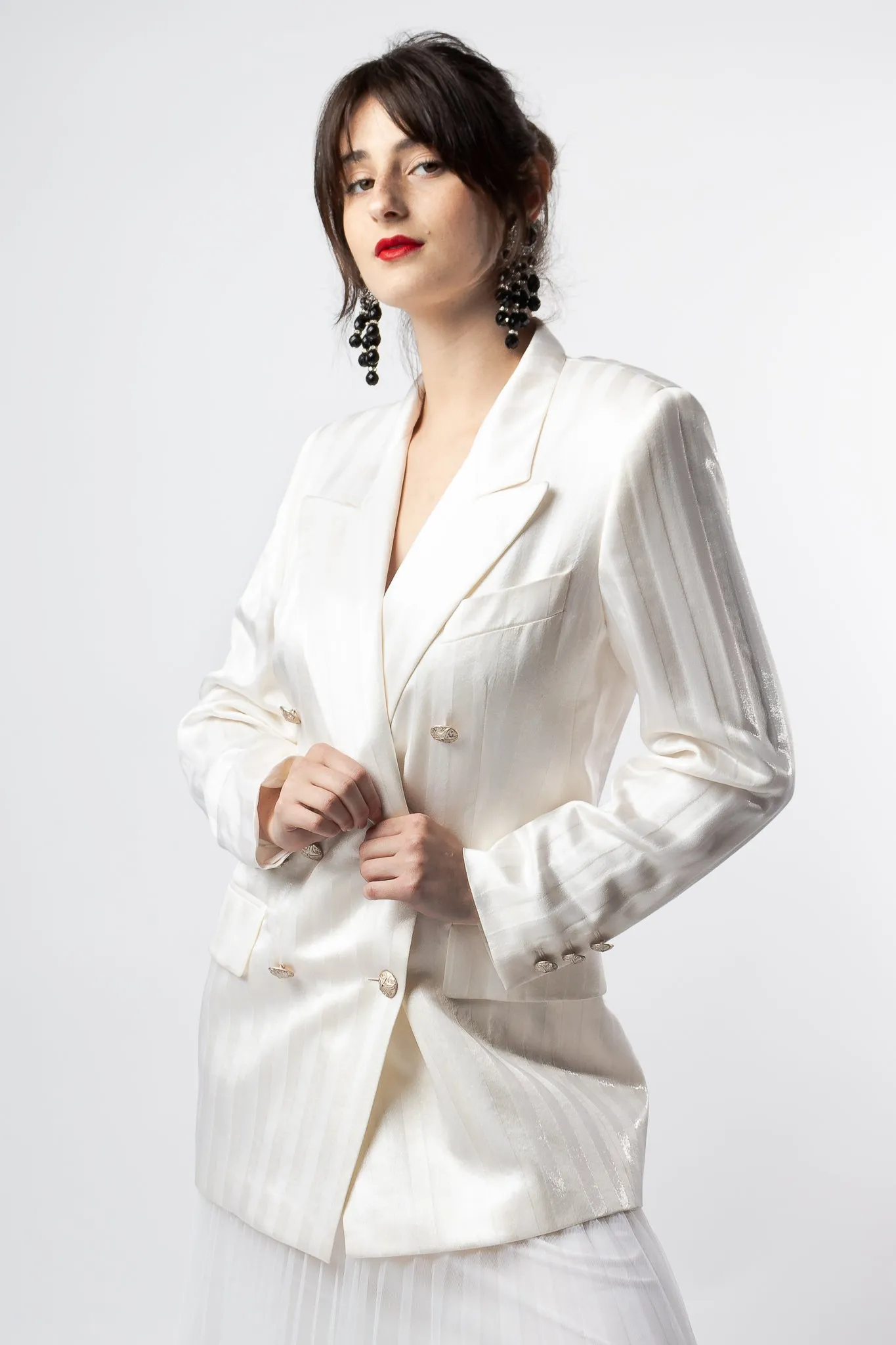 Double Breasted Jacquard Blazer