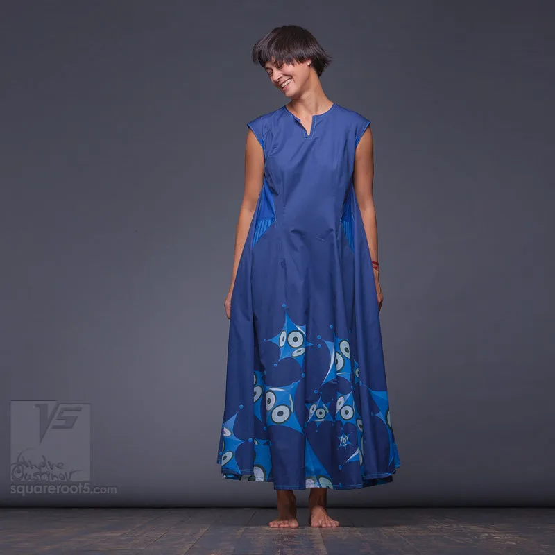 Dress "Octahedron" model "SB" Short sleeves Blue
