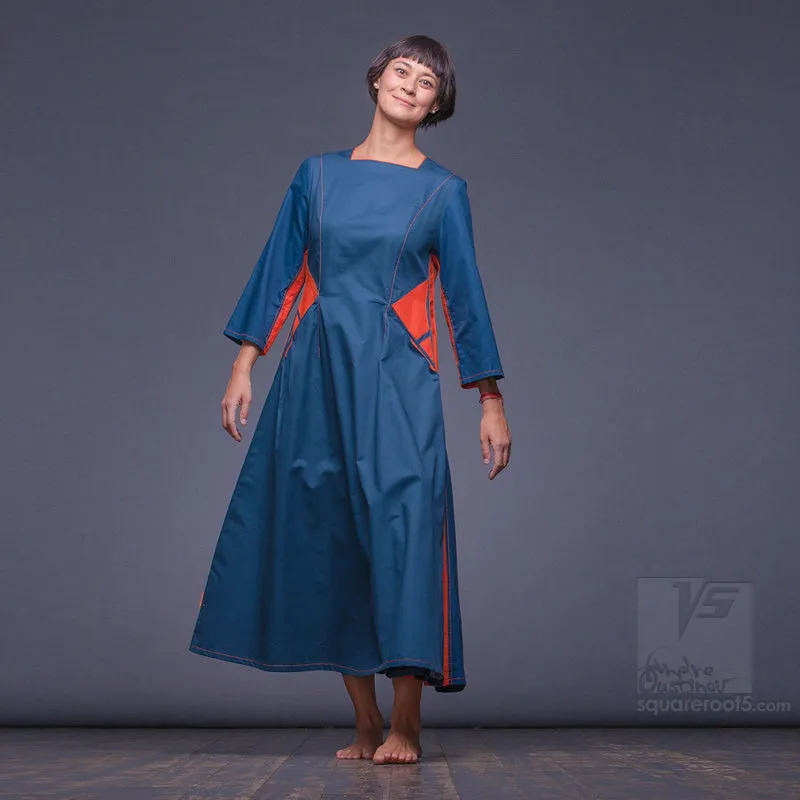 Dress "Sidelights" model "LT" Long sleeves Turquoise