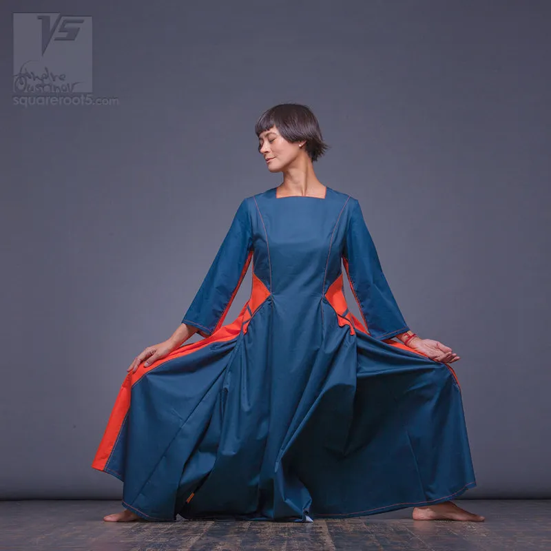 Dress "Sidelights" model "LT" Long sleeves Turquoise