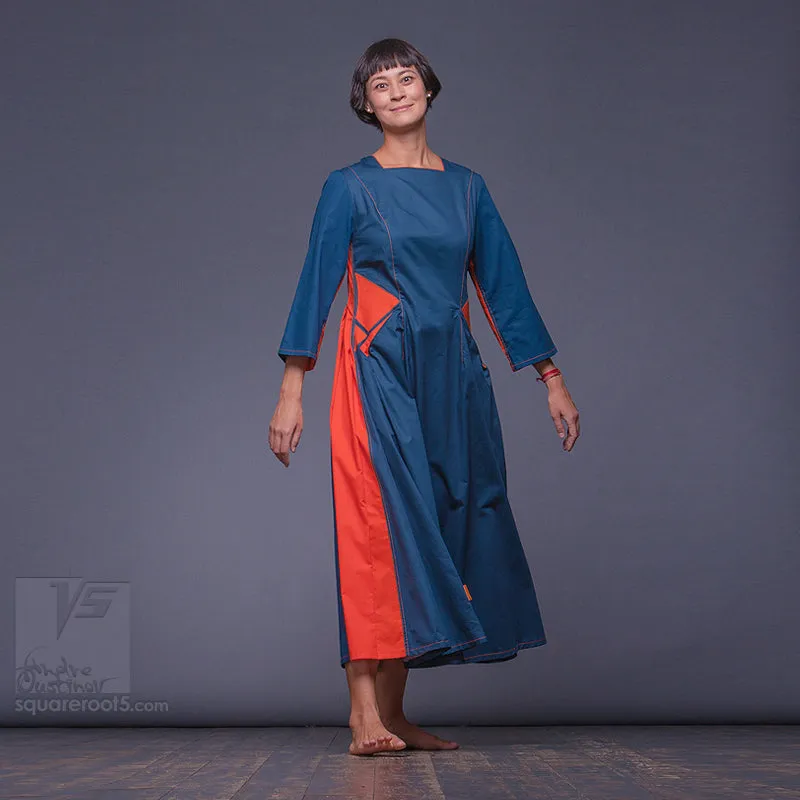 Dress "Sidelights" model "LT" Long sleeves Turquoise