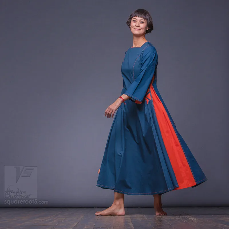 Dress "Sidelights" model "LT" Long sleeves Turquoise