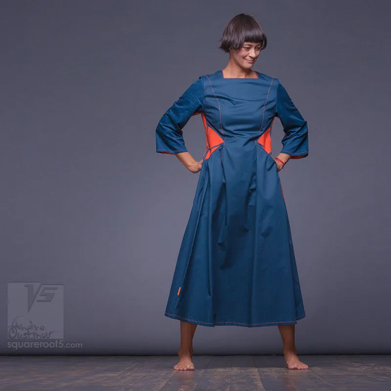 Dress "Sidelights" model "LT" Long sleeves Turquoise