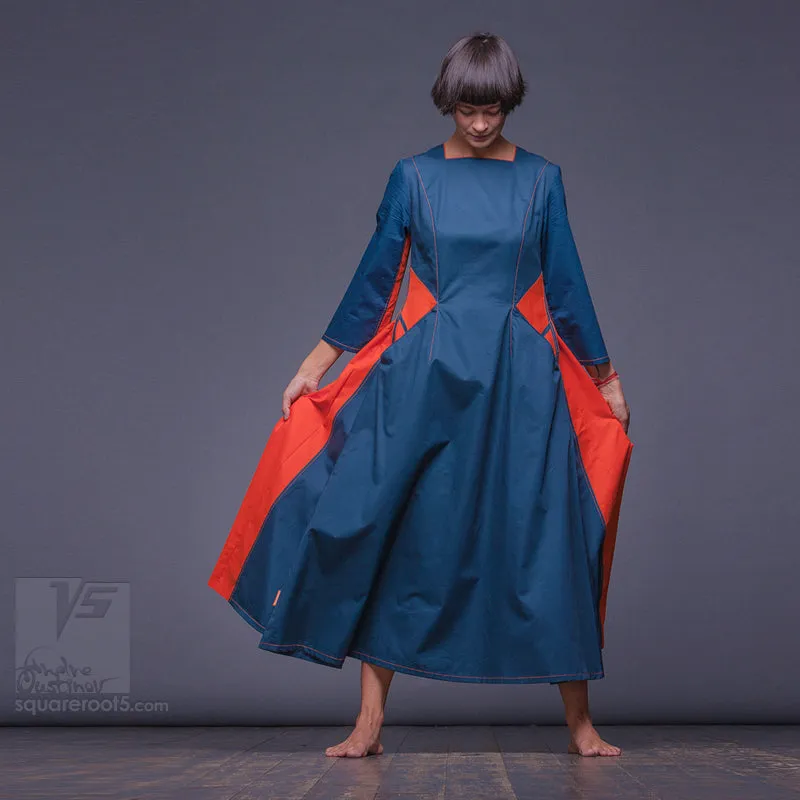 Dress "Sidelights" model "LT" Long sleeves Turquoise