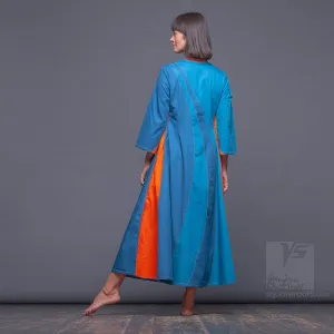 Dress "Water" model "LC" Long sleeves Cyan