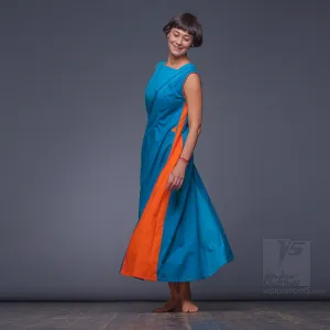 Dress "Water" model "SC" Short sleeves Cyan