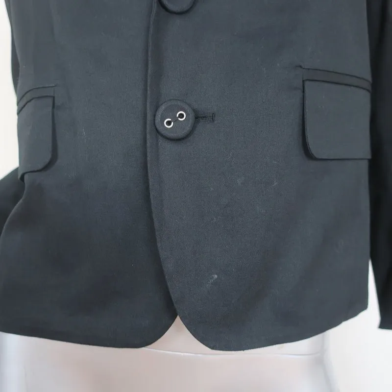 Dsquared2 Cropped Blazer Black Stretch Cotton Size 44 Two-Button Jacket