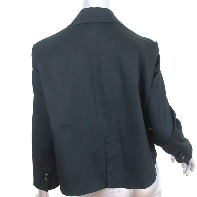Dsquared2 Cropped Blazer Black Stretch Cotton Size 44 Two-Button Jacket