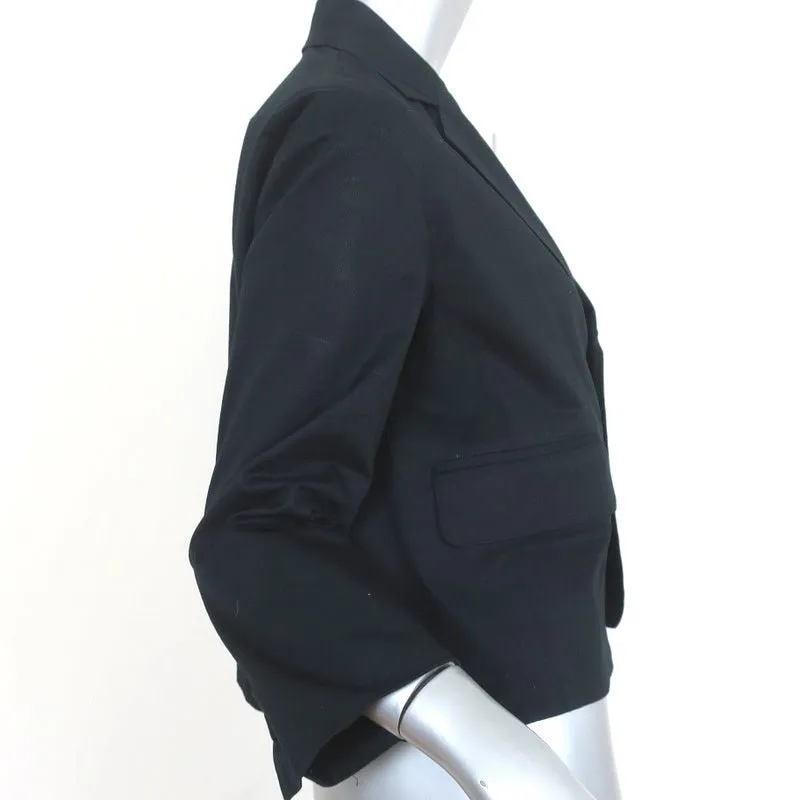 Dsquared2 Cropped Blazer Black Stretch Cotton Size 44 Two-Button Jacket