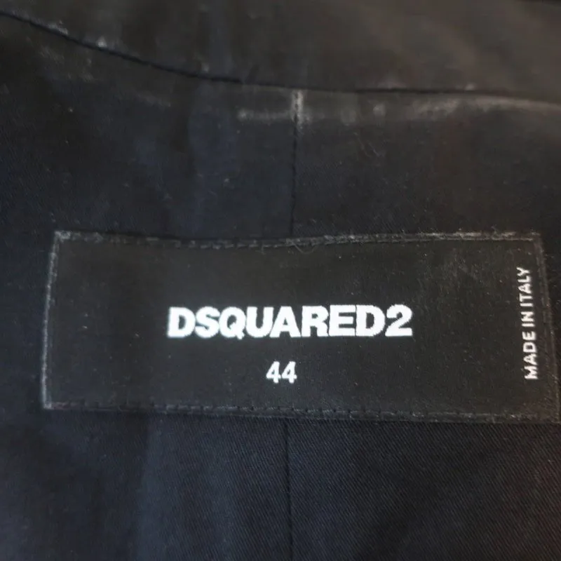 Dsquared2 Cropped Blazer Black Stretch Cotton Size 44 Two-Button Jacket