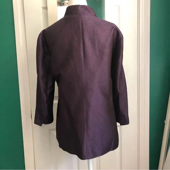 Eileen Fisher 100% silk purple blazer/jacket size small