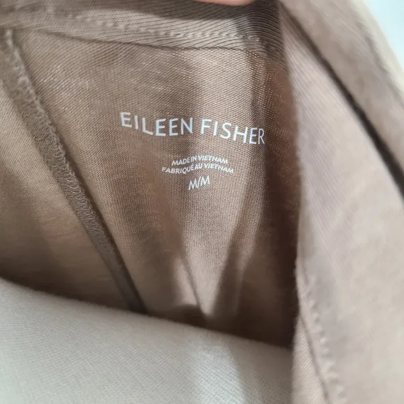 Eileen Fisher Drift Wood Organic Cotton Stretch Jersey High Collar Jacket size M